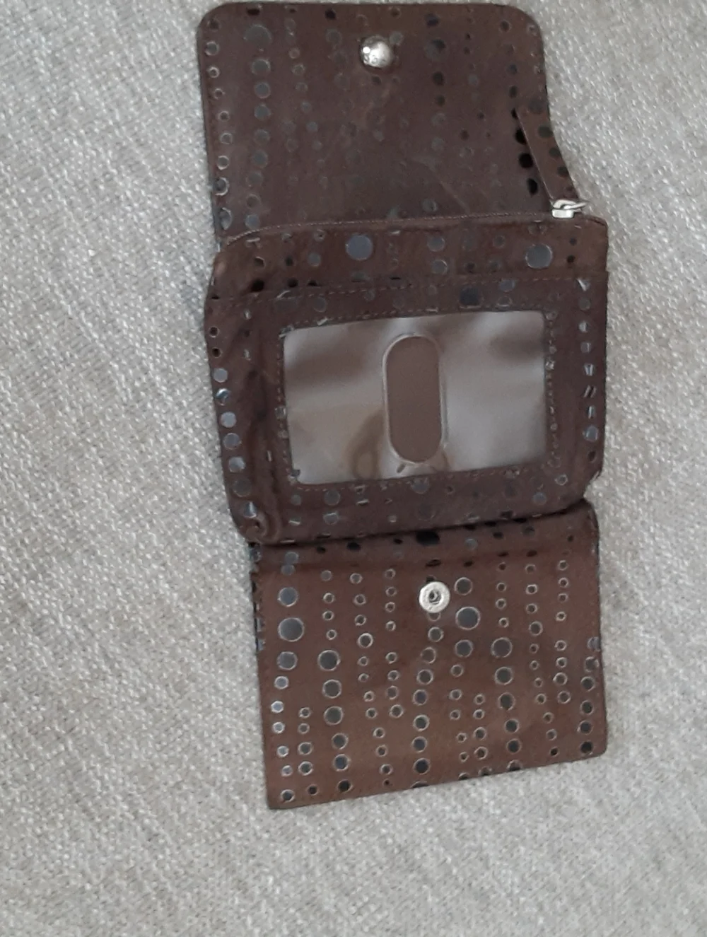 Lodis brown Suede leather Small wallet